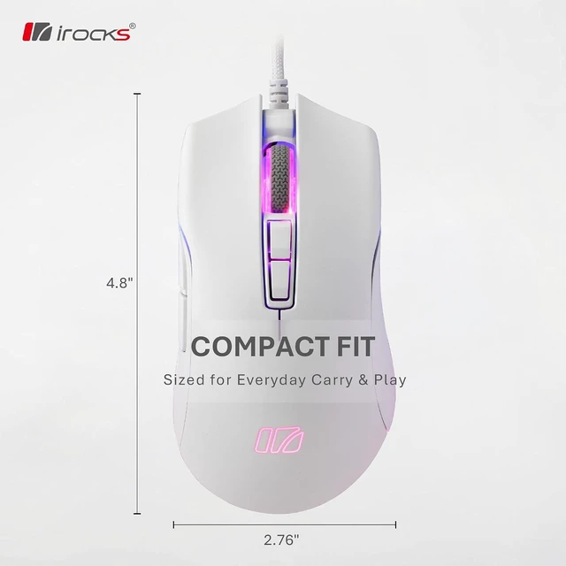 Alt view image 6 of 7 - iRocks M31E RGB Wired Gaming Mouse - 6,400 DPI, 7 Programmable Buttons