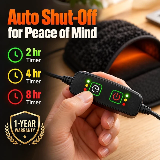 Alt view image 7 of 7 - USB Heated Mouse Pad Hand Warmer - 3 Temperatures/Time Limits - Controller Included - Works with All PC Mice - Makes a Great Gift for PC Users
