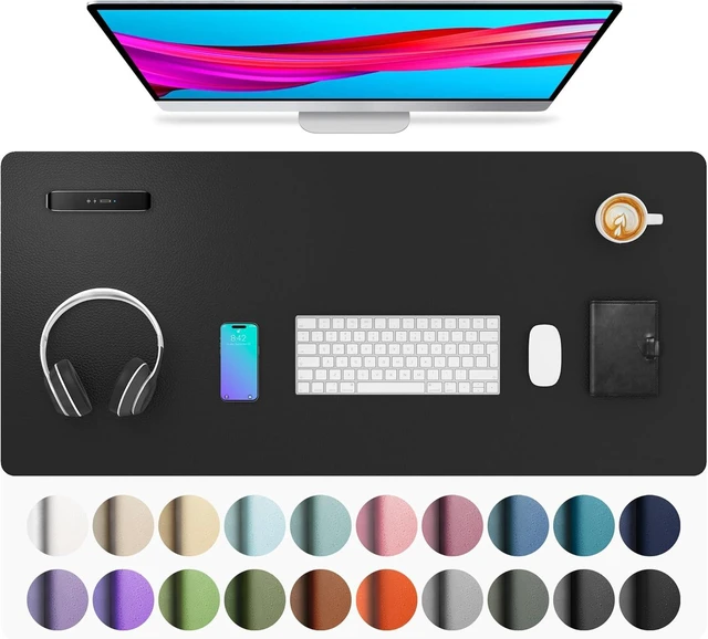 Main image of Aothia Leather Desk Pad Protector, Mouse Pad, Office Desk Mat, Non-Slip PU Leather Desk Blotter, Laptop Desk Pad, Waterproof Desk Writing Pad for Office and Home (Black,36" x 17")