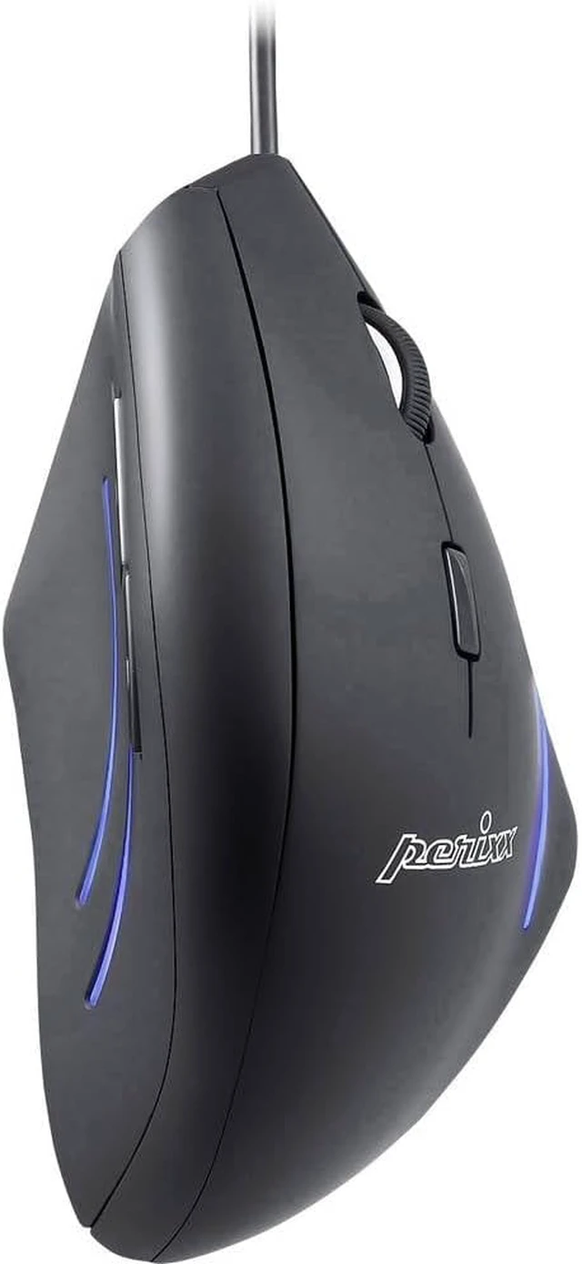 Alt view image 4 of 7 - Perixx PERIMICE-508II Wired Vertical Ergonomic Mouse - 6 Buttons, Adjustable DPI 1000/1600/3200/6400, Optical Sensor, USB Plug and Play, Right-Handed, Black