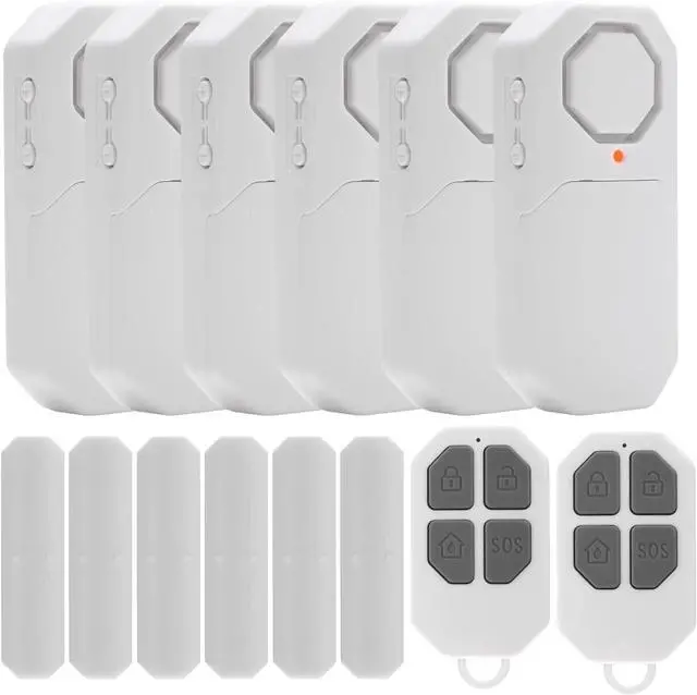 Main image of Door Window Alarm When Opened for Home Security with Remote, Wireless Door Sensor Alarm for Kids Safety with Adjustable Volume ( 6Pcs Sensor +2Remote)