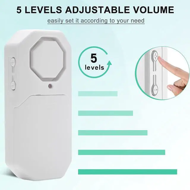 Alt view image 3 of 7 - Door Window Alarm When Opened for Home Security with Remote, Wireless Door Sensor Alarm for Kids Safety with Adjustable Volume ( 6Pcs Sensor +2Remote)