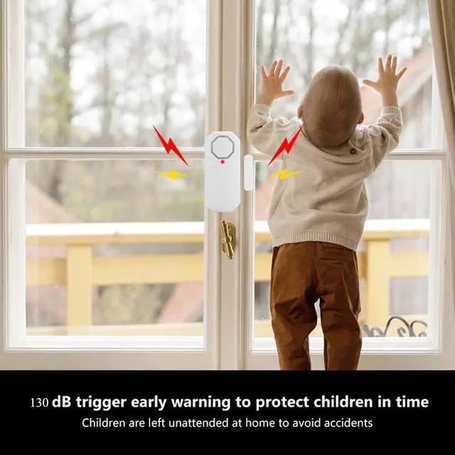 Alt view image 5 of 7 - Door Window Alarm When Opened for Home Security with Remote, Wireless Door Sensor Alarm for Kids Safety with Adjustable Volume ( 6Pcs Sensor +2Remote)