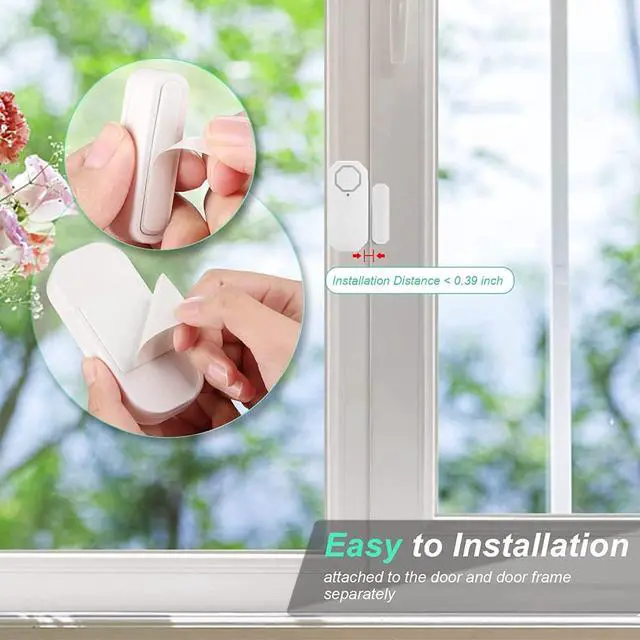 Alt view image 7 of 7 - Door Window Alarm When Opened for Home Security with Remote, Wireless Door Sensor Alarm for Kids Safety with Adjustable Volume ( 6Pcs Sensor +2Remote)