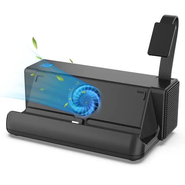 Alt view image 3 of 7 - Switch Dock Station with One-Key Card Switching, 4 Game Card Slots, Cooling Fan, 1080P HDMI Output, Type-C Power Input for Switch/Switch OLED, Portable TV Docking Station