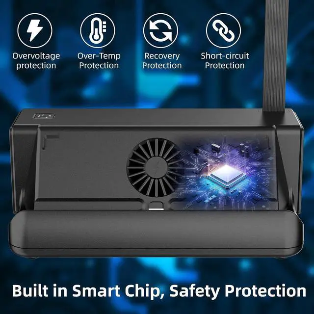 Alt view image 4 of 7 - Switch Dock Station with One-Key Card Switching, 4 Game Card Slots, Cooling Fan, 1080P HDMI Output, Type-C Power Input for Switch/Switch OLED, Portable TV Docking Station