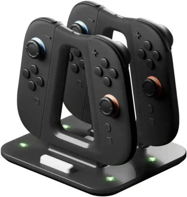 Alt view image 2 of 7 - Dual Wield Joycon 2 Charging Station Compatible with Nintendo Switch 2 Controllers, with Wired Charging Delta Grips, 4-Port Magnetic Charging, USB-C Fast Charging & LED Indicators