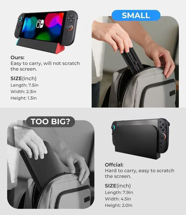 Alt view image 6 of 6 - for Nintendo Switch 2 Dock Station, Portable TV Docking Station Replacement with 4K@120Hz HDMI Adapter/2 USB Port/Type C Port for Nintendo Switch 2 ONLY (5)
