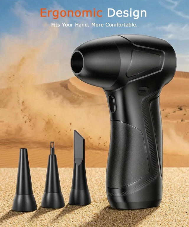 Alt view image 7 of 7 - Compressed Air Duster 130,000 RPM, Electric Air Blower with Scroll Wheel Precision Speed Control, Storm-Level Turbo Airflow for Home Car PC Dust Cleaning, Cordless Rechargeable Portable Gadget for Men