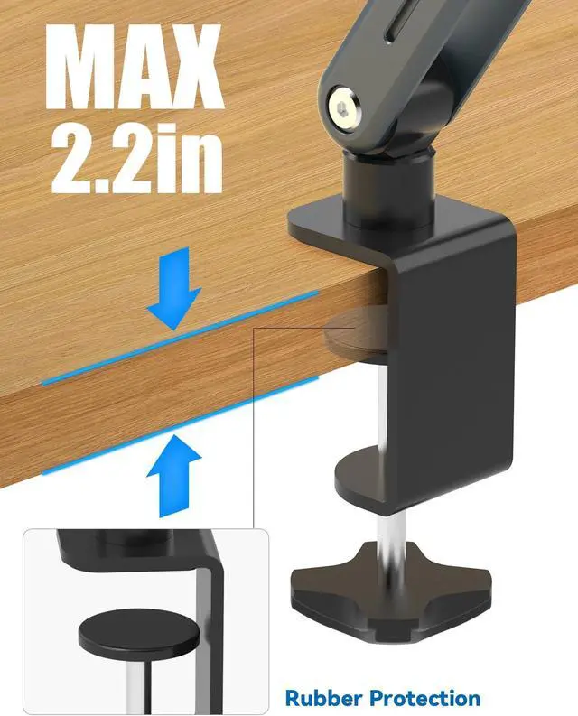 Alt view image 7 of 7 - Desk Clamp Acrylic Book Stand for Reading, Ergonomic Design Adjustable Height up to 20 inches with Rotating Bases Cookbook Stand, Suitable for Recipe, Sheet Music, Tablet(Gray)