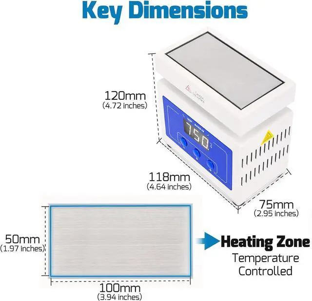Alt view image 3 of 7 - 946D IV 100x50mm Small LED Soldering Hot Plate for SMD BGA Smartphone Microcomputer Rework Reflow, 210W Preheater Station with / Digital Temperature Control