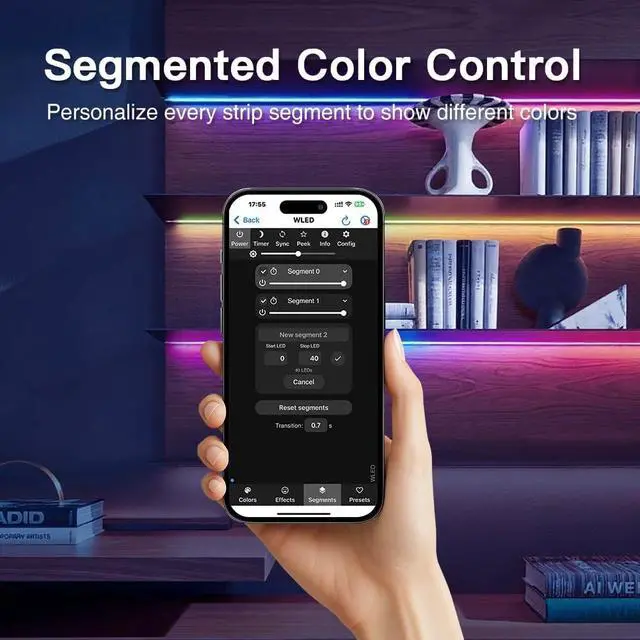Alt view image 5 of 7 - Elite 4 Channel ESP32 WLED LED Strip Light Controller Ethernet WiFi Dual Control Sound Reactive UART Energy Save Relay 20A Pluggable Fuse Level Shifter WS2811/12 SK6812 WS2815 Addressable LED