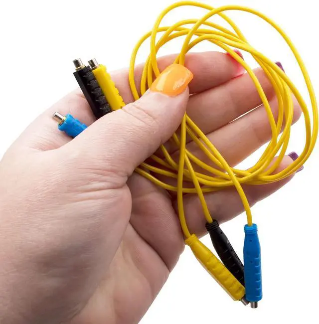 Alt view image 7 of 7 - Magnetic Test Lead 3 Pack 20 Inch Magjumper 30 VAC Yellow Blue Black