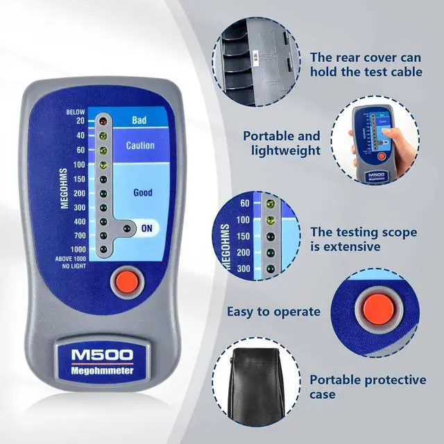 Alt view image 4 of 7 - M500 Megohmmeter for Insulation TestingCompatible with Supco M500 Electronic MegohmmeterWill accurately Measure Insulation Values up to 1000 Megohms at 500 Volts