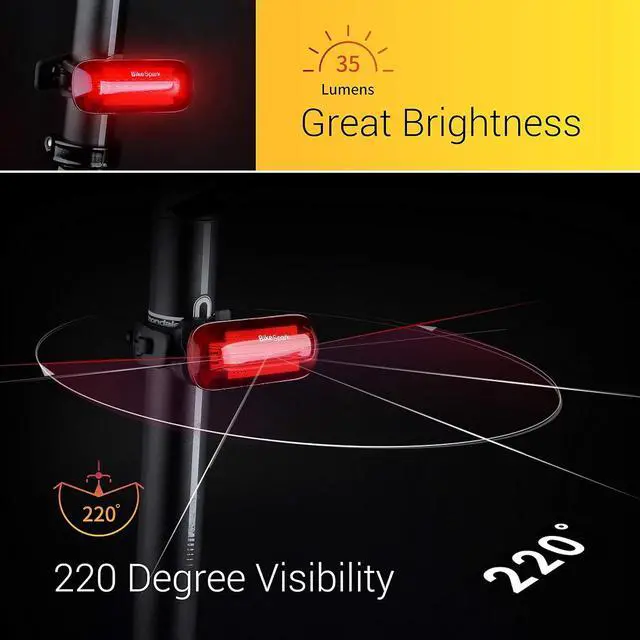 Alt view image 6 of 6 - Auto-Sensing Rear Light G3 -Superbright LED Bike Tail Light - Auto On/Off & Deceleration Flash by Motion Sensing - USB Rechargeable - IPX5 - Made in Taiwan