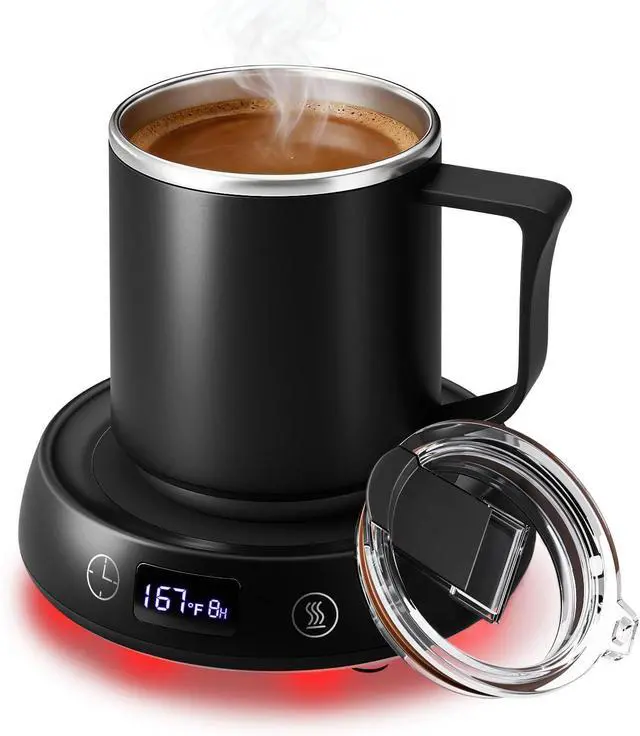 Main image of Coffee Mug Warmer & Mug Set, Electric Beverage Cup Warmer for Desk, Candle Warmer Plate with Delay Start Timer, 3 Colored Light Milk Tea Water Warmer for Home Office Birthday Present