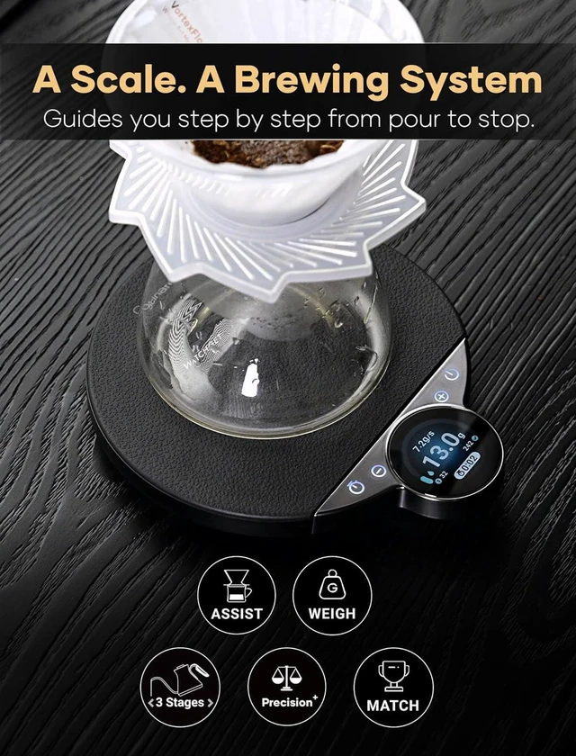 Alt view image 3 of 7 - Balance Pro Smart Coffee Scale with Timer & Water Flow Rate