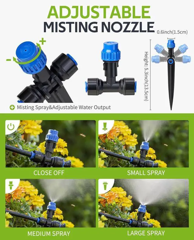 Alt view image 4 of 7 - 59FT Drip Irrigation Kit with Water Timer, Quick-Connect