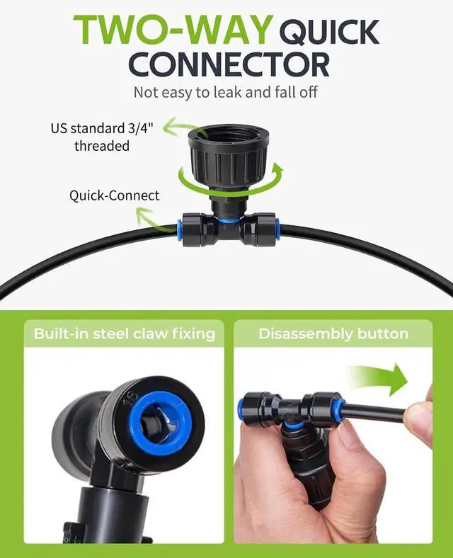 Alt view image 5 of 7 - 59FT Drip Irrigation Kit with Water Timer, Quick-Connect