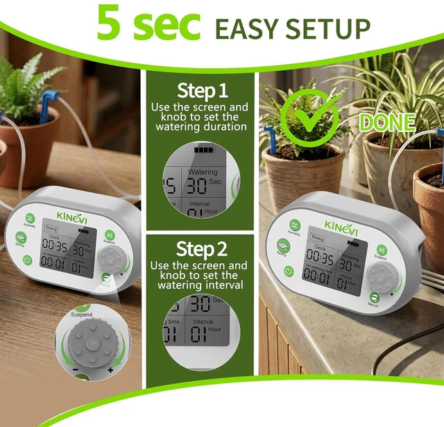Alt view image 3 of 7 - Smart Sensor Automatic Plant Waterer for 15 Pots, 770 Watering Combinations