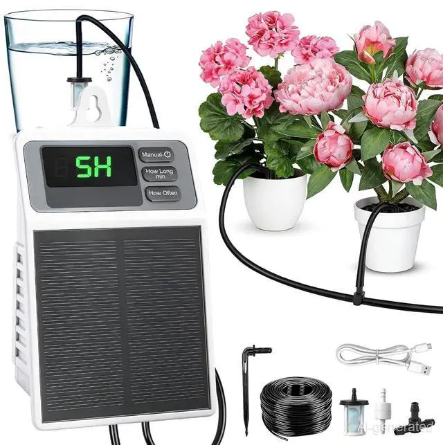 Main image of Solar Automatic Drip Irrigation System,Auto Self Watering Kit with Timer