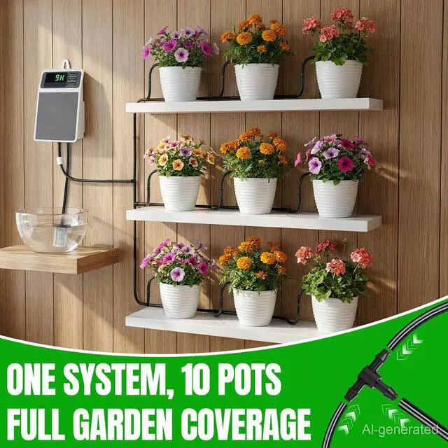Alt view image 2 of 7 - Solar Automatic Drip Irrigation System,Auto Self Watering Kit with Timer