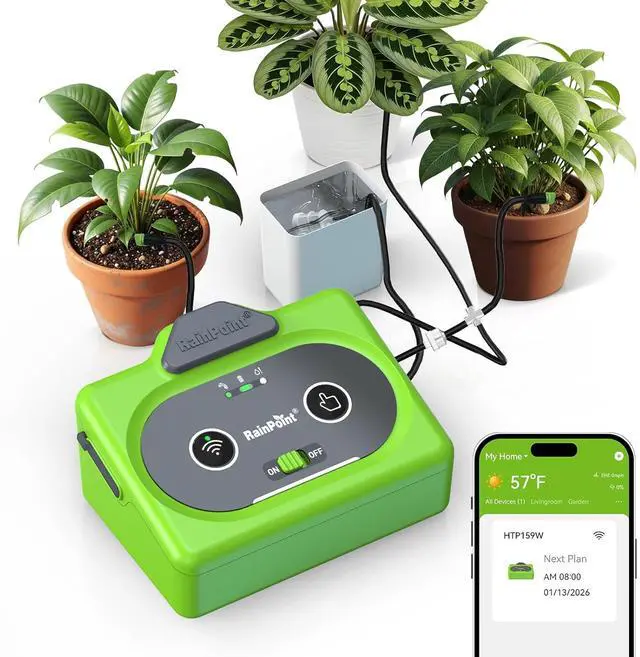 Main image of Direct WiFi Connection Smart Auto Plant Waterer Indoor Drip Irrigation System Kit Local Storage Memory,WiFi-Enable APP Control,Adjustable Water Output Water 10-15 Plants
