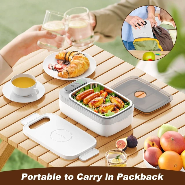Alt view image 5 of 6 - Cordless Heated Lunch Box, 18W Portable Food Warmer for Men Women