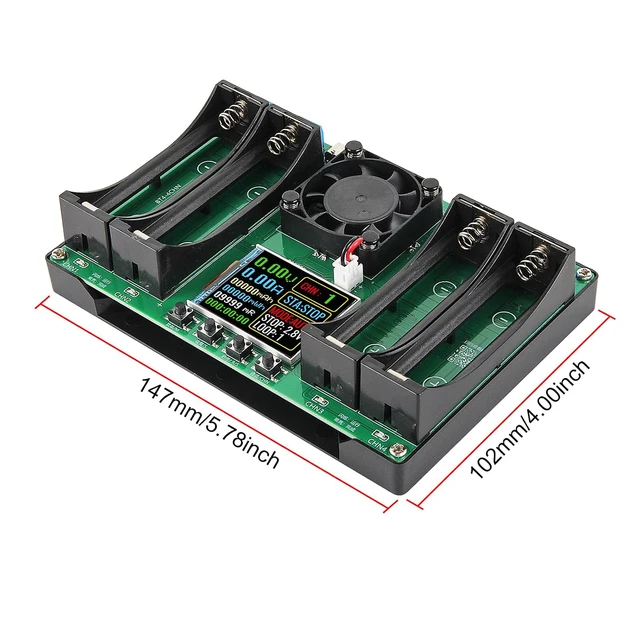 Alt view image 7 of 7 - 2Pcs 4-Channel 18650 Battery Capacity Tester, Automatic Charge Discharge Module with Internal Resistance Test for Flat Top Batteries, Type-C Powered Lithium Battery Analyzer