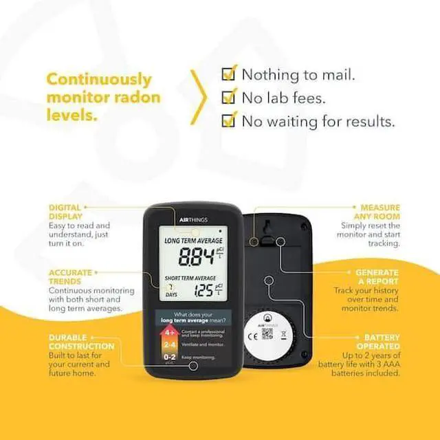 Alt view image 2 of 7 - Battery Operated Digital Radon Detector 2350