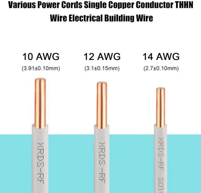 Alt view image 4 of 5 - 10AWG THHN Wire 50 FT, Single Bare Copper Conductor with PVC and Nylon Insulation, 600V Rated, Heavy-Duty THHN Wire for Residential and Industrial Use