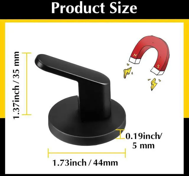 Alt view image 2 of 7 - Kanayu 10 Pcs Magnetic Hooks Heavy Duty Magnetic Wreath Hanger, Magnet Tool Holder Garage Storage Tool Organizer Hanger for Refrigerator Kitchen Doors