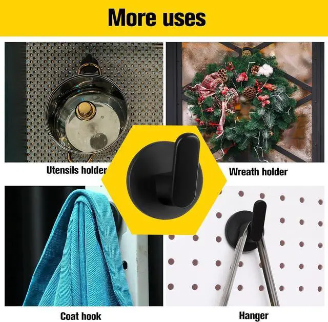 Alt view image 6 of 7 - Kanayu 10 Pcs Magnetic Hooks Heavy Duty Magnetic Wreath Hanger, Magnet Tool Holder Garage Storage Tool Organizer Hanger for Refrigerator Kitchen Doors