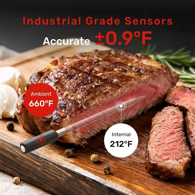 Alt view image 2 of 7 - Digital Wireless Meat Thermometer with Remote App Monitoring