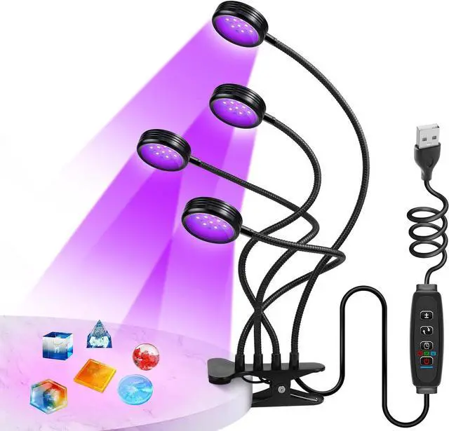 Main image of UV Light with USB, 20W 395nm~405nm Dimmable Portable Gooseneck Clamp Black Lights, UV Lamp with Clip for Glue Resin Curing, Gel Nail, Resin Art