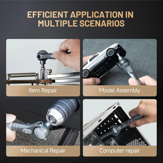 Alt view image 7 of 7 - 40-in-1 Magnetic Ratchet Screwdriver Set Detachable Handle, 180° Ratchet Head, 45-Tooth Mechanism, Tool Kit with Case for Computer & Electronics Repair, Home & DIY