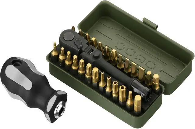 Alt view image 7 of 7 - Tool Torx Bit Set 77-Piece, Fully Armed Bits Ratchet Set with 13-Piece 1/4" Dr. Low Profile Sockets, 1/4" Dr 29-piece, and 35-piece Multi Function Bit Set