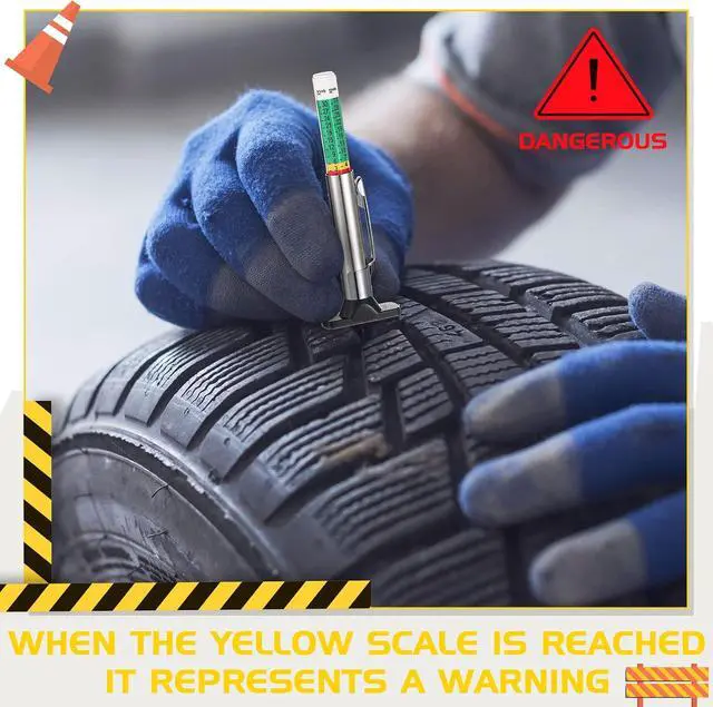 Alt view image 4 of 7 - Tire Tread Depth Gauge Tool Color Coded Green, 100 Pieces | 32nds Accurate Measurement for Vehicle Safety, Bulk for Auto Shops Fleet, Metal Probe Pen Design, Red Green Indicator