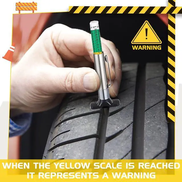 Alt view image 5 of 7 - Tire Tread Depth Gauge Tool Color Coded Green, 100 Pieces | 32nds Accurate Measurement for Vehicle Safety, Bulk for Auto Shops Fleet, Metal Probe Pen Design, Red Green Indicator