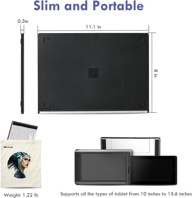 Alt view image 4 of 5 - Multi-Angle Adjustable Portable Desk Stand for 10-15.6" Drawing Monitor & Pen Display Suitable for Kamvas Pro 12/13/16, Kamvas 12/13/16, iPad Pro & Wacom Cintiq