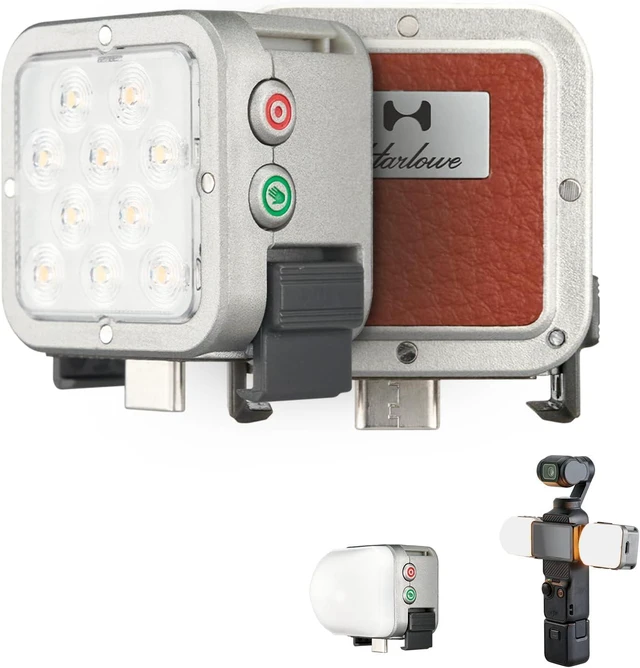 Main image of Atom 2W Magnetic LED Video Light for DJI Osmo Pocket 3 USB-C Rechargeable Mini Fill Light, 5 Color Temp & Brightness Dimmable, Duo Light Kit for Vlog & Selfie Video