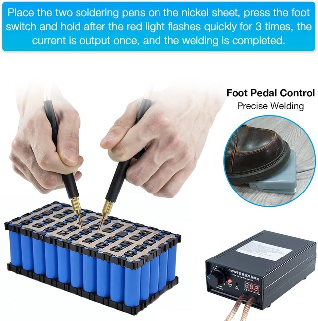 Alt view image 2 of 7 - 8000W Handheld Battery Spot Welder High-Power Portable DIY Welding Machine with Nickel Strip for 18650 Lithium Batteries