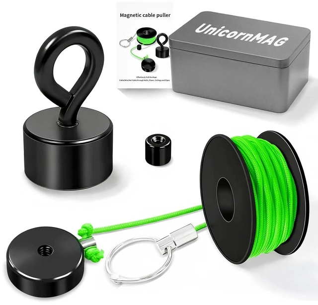 Main image of Magnetic Wire Puller Kit with Strong Magnet Efficient Fish Tape for Running Wires, Coaxial & Electrical Cables Behind Walls, Indoor/Outdoor Wiring Tool