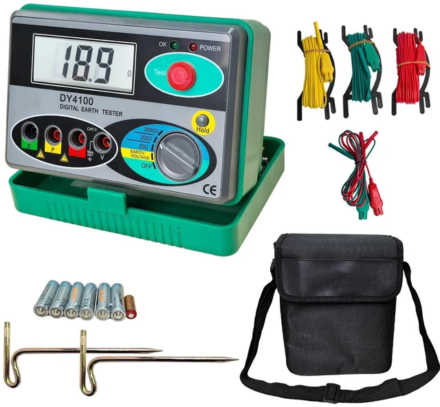Main image of Digital Earth Ground Tester Kit, 2000 Resistance & 30V AC Voltage Meter