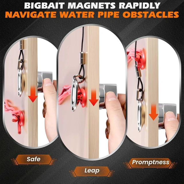 Alt view image 5 of 6 - Magnetic Wire Puller for Electrical Wiring Fish Tape Cable Pulling Tool with Super Penetration for Boards & Water Pipes, Electricians, Home Renovation, Indoor, Garden & Walls