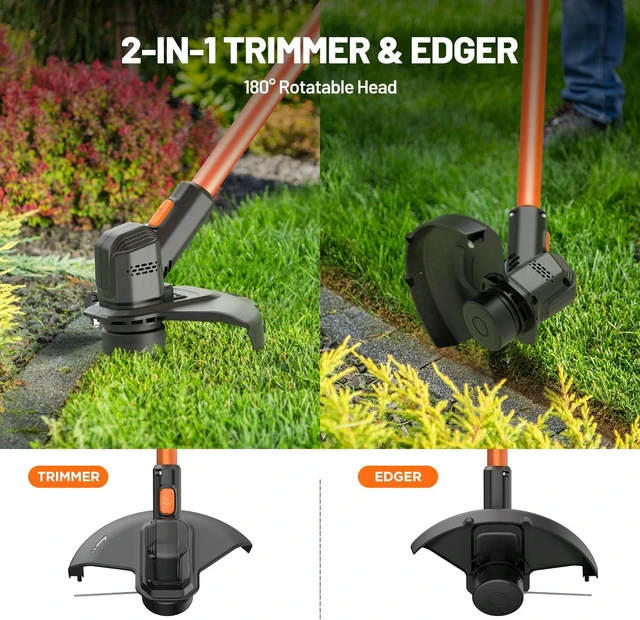 Alt view image 2 of 7 - U20 Handy+ 20V Cordless Weed Wacker (12 Inch) String Trimmer & Weed Eater with 2.0Ah Battery, Grass Trimmer for Garden, Yard & Farm