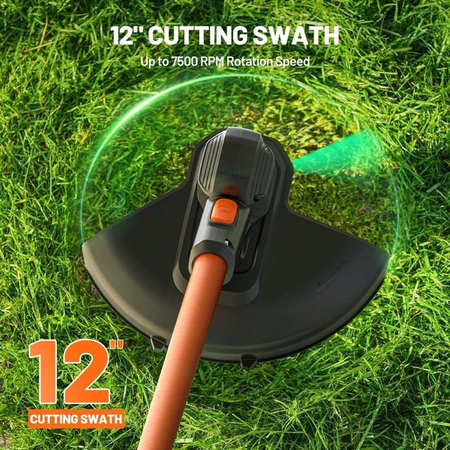 Alt view image 4 of 7 - U20 Handy+ 20V Cordless Weed Wacker (12 Inch) String Trimmer & Weed Eater with 2.0Ah Battery, Grass Trimmer for Garden, Yard & Farm