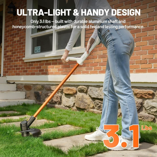Alt view image 6 of 7 - U20 Handy+ 20V Cordless Weed Wacker (12 Inch) String Trimmer & Weed Eater with 2.0Ah Battery, Grass Trimmer for Garden, Yard & Farm
