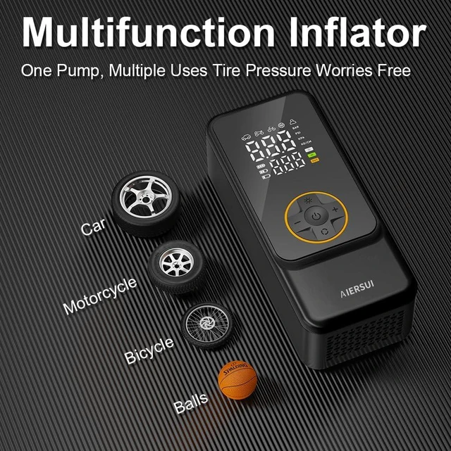 Alt view image 6 of 7 - 150PSI Portable Air Compressor Tire Inflator with 6000mAh Battery & 12V DC Rapid Inflation for Cars, Bicycles, Motorcycles & Ball Sports, Makes a Great Gift