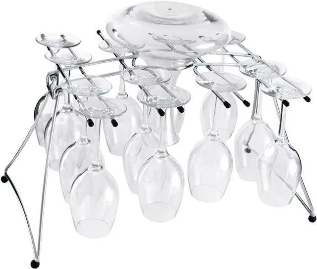 Main image of Fusion Stemware Wine Decanter Drying and Storage Rack - 16 Wine Glass Rack and Holder, Foldable